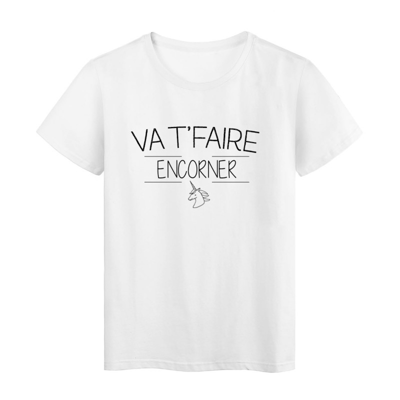 T-Shirt imprimé humour Citation VA T'FAIRE ENCORNER