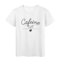 T-Shirt imprimé humour Citation CAFEÏNE SVP