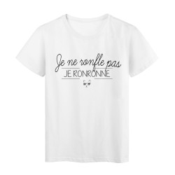 T-Shirt imprimé humour Citation  Je ne ronfle pas je ronronne