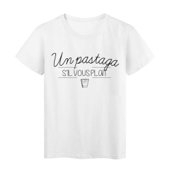 T-Shirt imprimé humour Citation Un pastaga s'il vous plait