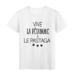 T-Shirt imprimé  Vive le pétanque et le pastaga