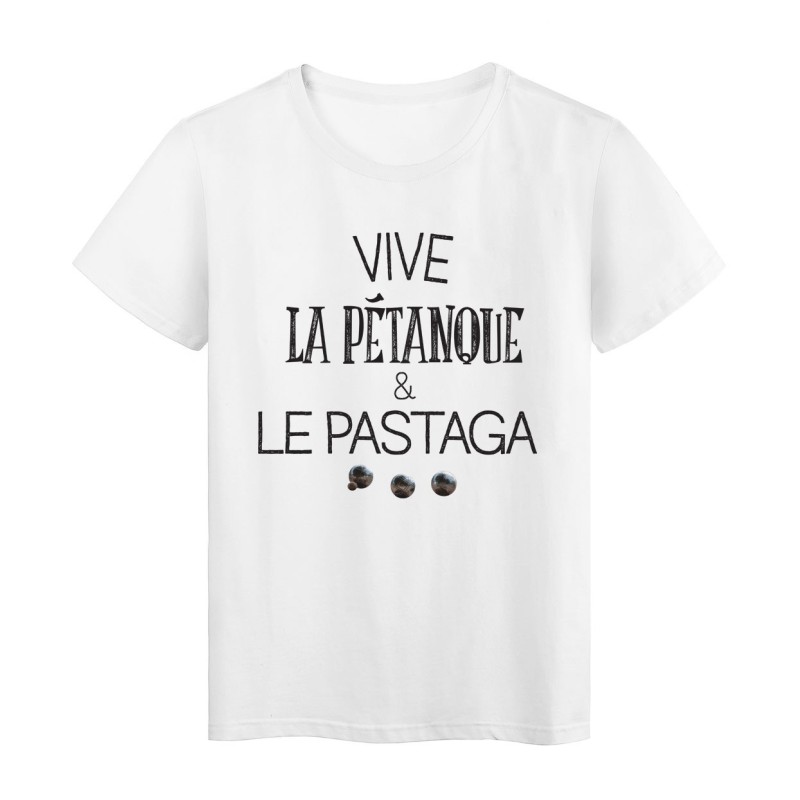 T-Shirt imprimé  Vive le pétanque et le pastaga