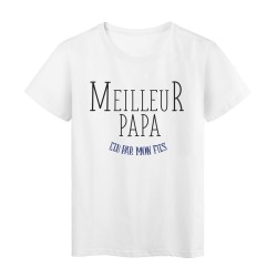 T-Shirt imprimé Fete des peres meilleur papa elu par mon fils