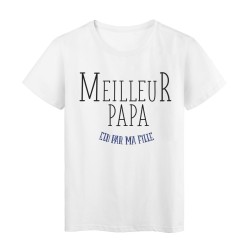 T-Shirt imprimé Fete des peres meilleur papa elu par ma fille