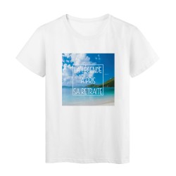 T-Shirt imprimé citation humour la legende a pris sa retraite