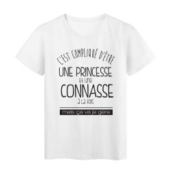 T-Shirt imprimé humour c'est compliqué d'etre une princesse et une connasse a la fois 