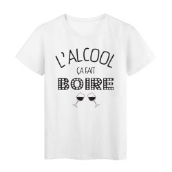T-Shirt imprimé citation humour l'alcool ca fait boire
