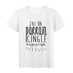 T-Shirt citation humour j'ai un parrain cinglé 