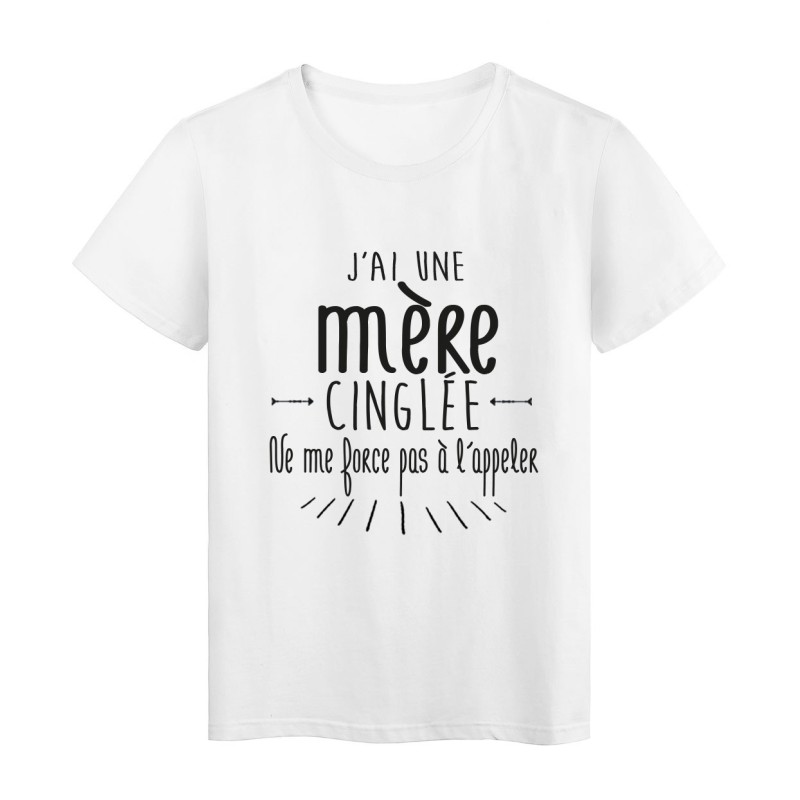 T-Shirt citation humour j'ai une soeur cinglée