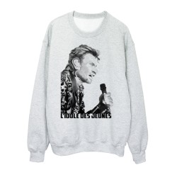 Sweat shirt imprimé caricature johnny hallyday 