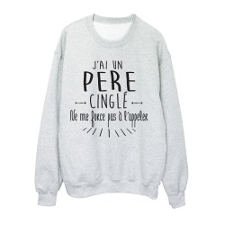 Sweat shirt citation humour j'ai un pere cinglé