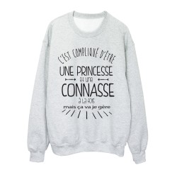 Sweat shirt citation humour c'est compliqué d'etre une princesse et une connasse
