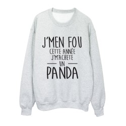 Sweat-Shirt imprimé citation Je m'en fou je m'achete un Panda