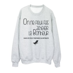 Sweat shirt imprimé départ retraite bonheur 