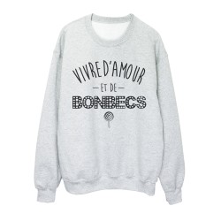 Sweat shirt imprimé  vivre d'amour et de bombecs