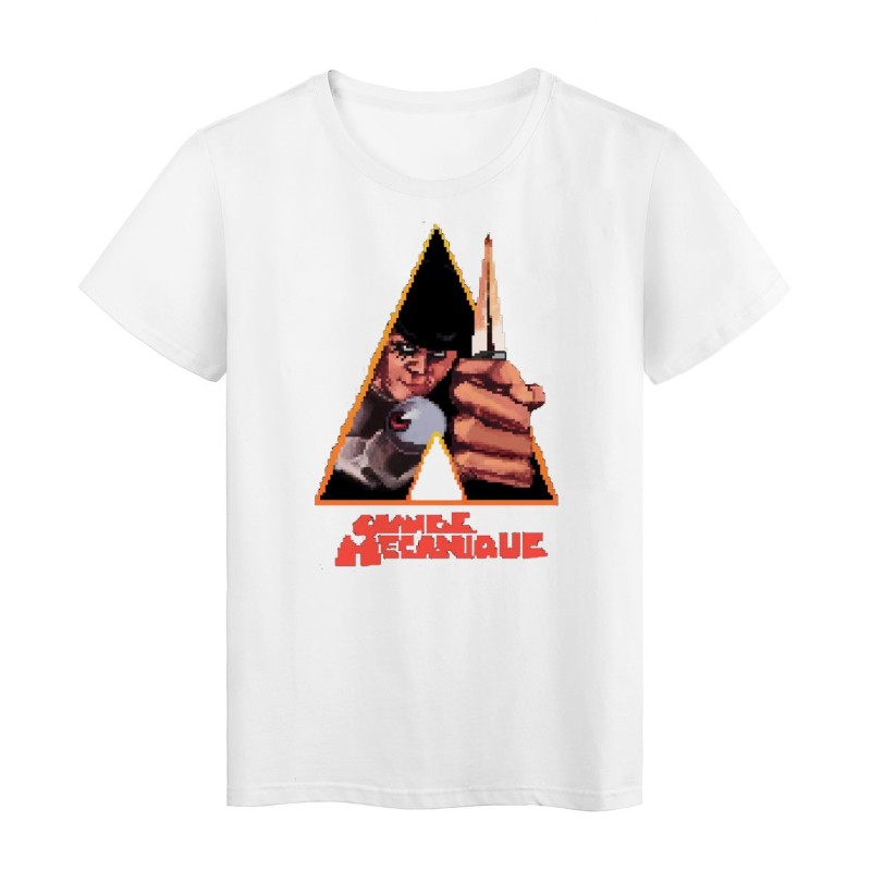 T-Shirt Pixel art  orange mec Série limitée qualité supérieur
