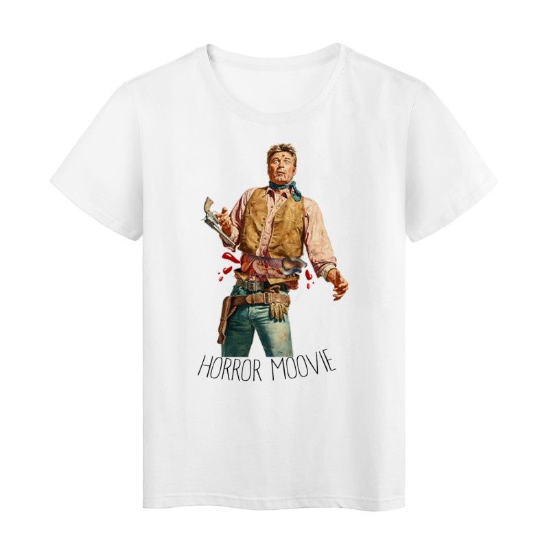 T-Shirt Collage vintage horror cowboy artiste Série limitée qualité supérieur