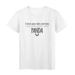 T-Shirt imprimé citation humour c'est pas des cernes c'est mon coté panda