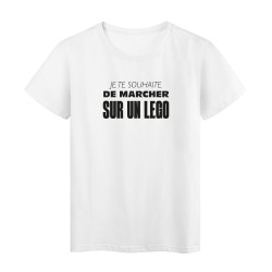 T-Shirt imprimé citation humour Je te souhaite de marcher sur un lego