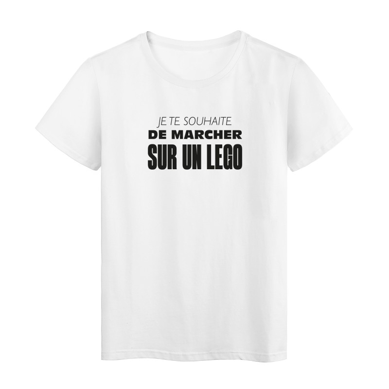 T-Shirt imprimé citation humour Je te souhaite de marcher sur un lego