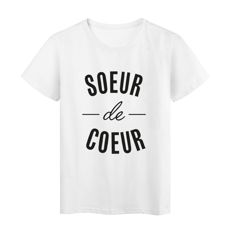 T-Shirt imprimé citation soeur de coeur