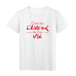 T-Shirt imprimé citation c'est toi l'amour de ma vie