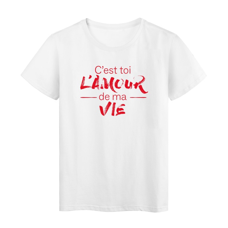 T-Shirt imprimé citation c'est toi l'amour de ma vie