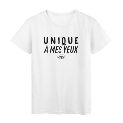 T-Shirt imprimé citation Unique a mes yeux