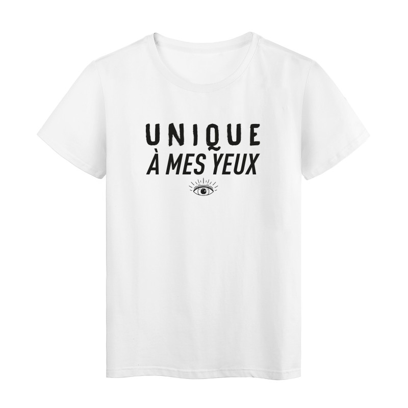 T-Shirt imprimé citation Unique a mes yeux