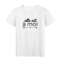 T-Shirt imprimé citation humour elle est a moi 