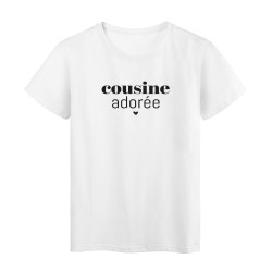 T-Shirt imprimé citation Cousine adorée