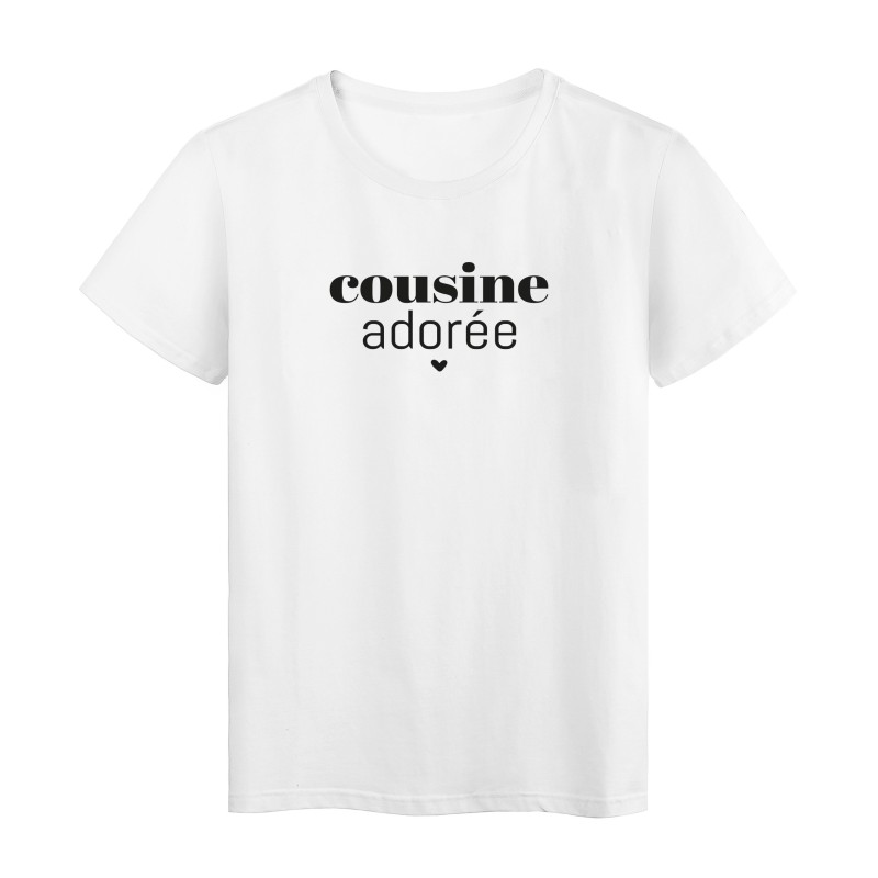 T-Shirt imprimé citation Cousine adorée