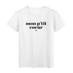 T-Shirt imprimé citation mon p'tit coeur