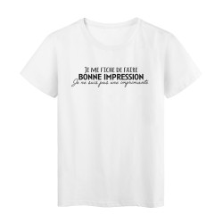 T-Shirt imprimé citation humour Je me fiche de faire bonne impression je ne suis pas une imprimante