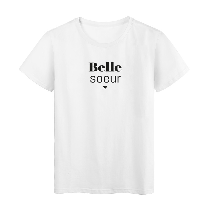 T-Shirt imprimé citation Belle soeur