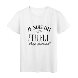 T-Shirt imprimé citation humour Je suis un filleul trop génial