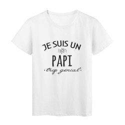 T-Shirt imprimé citation humour Je suis un papi trop génial