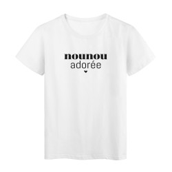 T-Shirt imprimé citation Nounou adorée