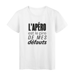 T-Shirt imprimé citation humour l'apero est le pire de mes defauts