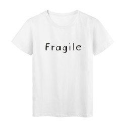 T-Shirt imprimé citation humour fragile