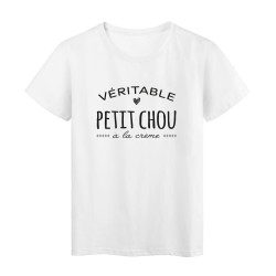 T-Shirt imprimé citation humour petit chou a la creme