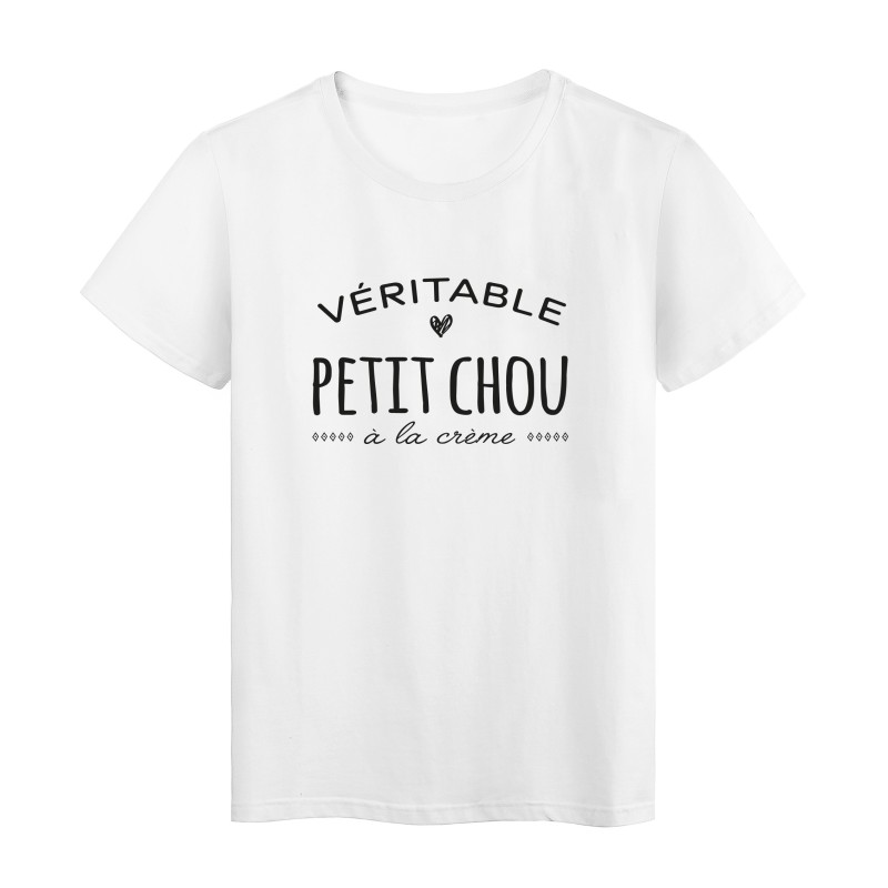 T-Shirt imprimé citation humour petit chou a la creme