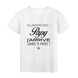 T-Shirt imprimé citation humour surprise papy j'arrive