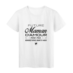 T-Shirt imprimé citation humour future maman d'amour