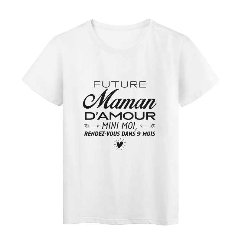 T-Shirt imprimé citation humour future maman d'amour