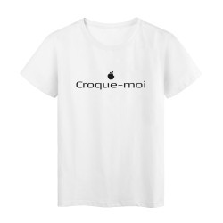 T-Shirt imprimé citation humour croque moi 