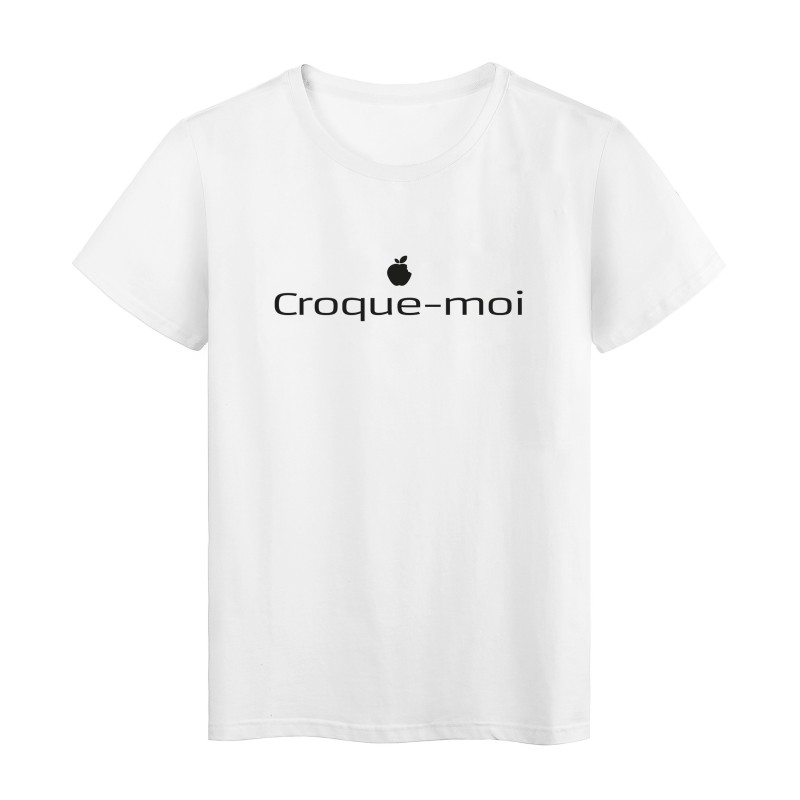 T-Shirt imprimé citation humour croque moi 