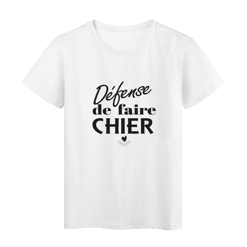 T-Shirt imprimé citation humour defence de faire chier