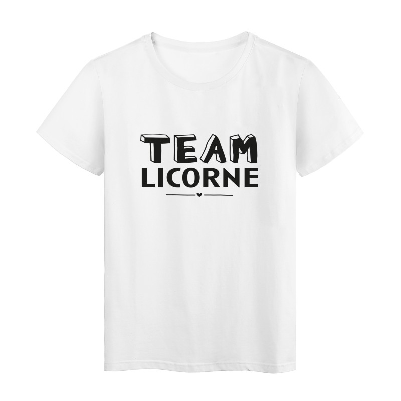 T-Shirt imprimé citation humour Team licorne