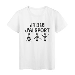 T-Shirt imprimé citation humour j'peux pas j'ai sport 